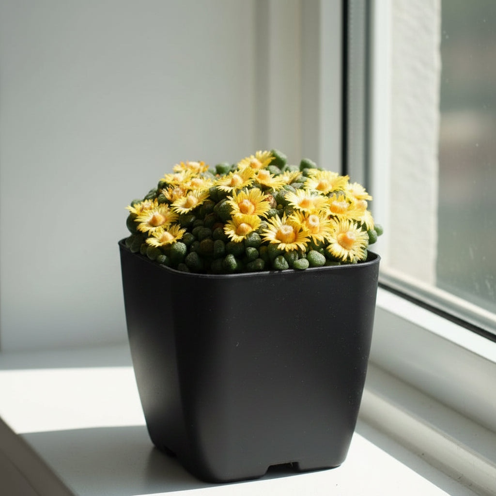 Aloinopsis Schooneesii (Living Stone) blooming -myBageecha