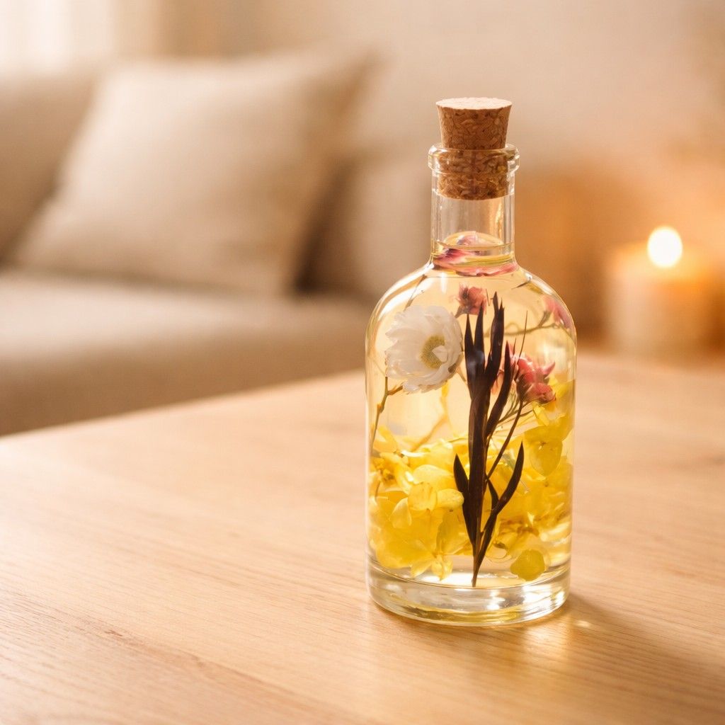 Close-up of Baroque Carafe Preserved Flower Tabletop by myBageecha – elegant tall carafe-style preserved arrangement.