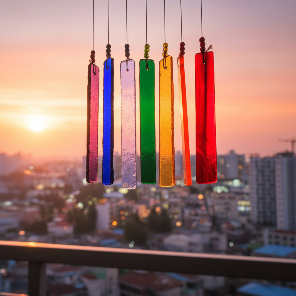 Chakra Chime Stained Glass WindChime - myBageecha