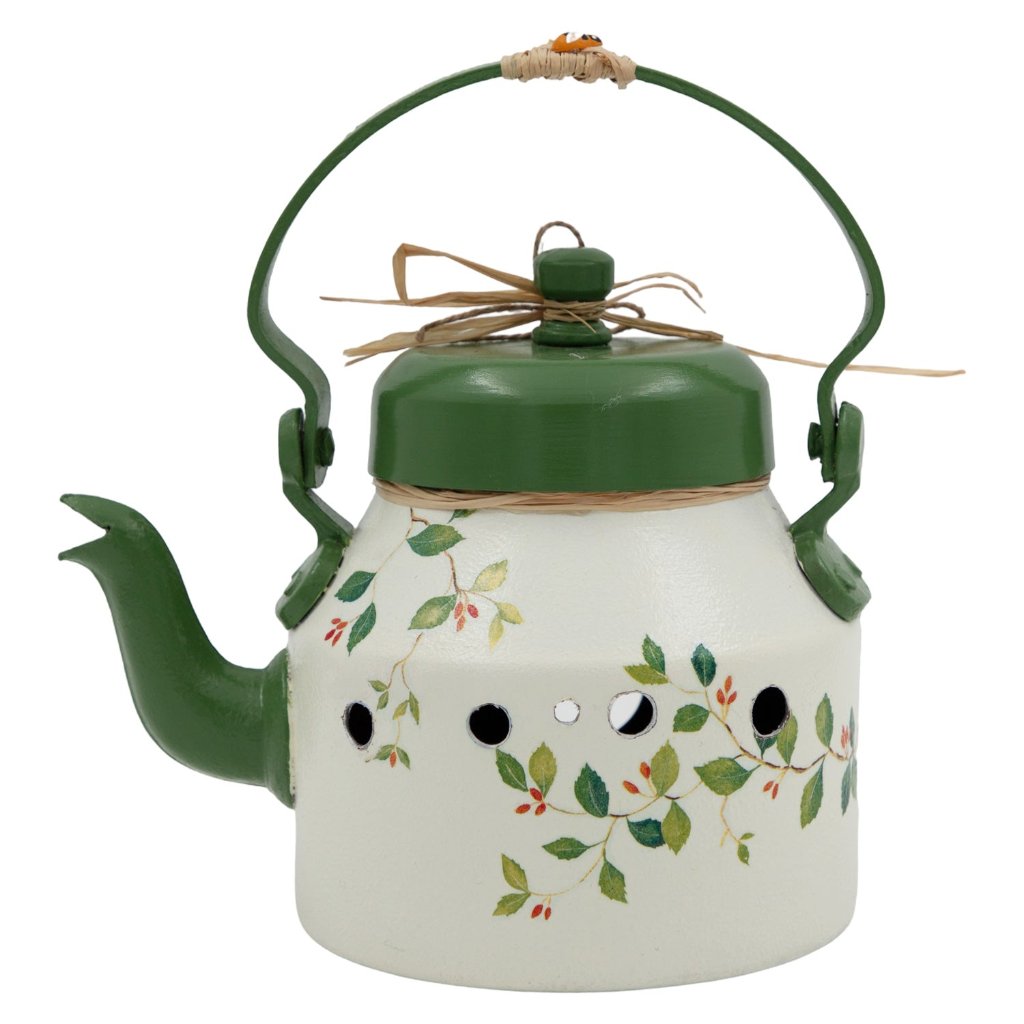 Tea Pot / Kettle Shaped Green Hanging Bird House Decor