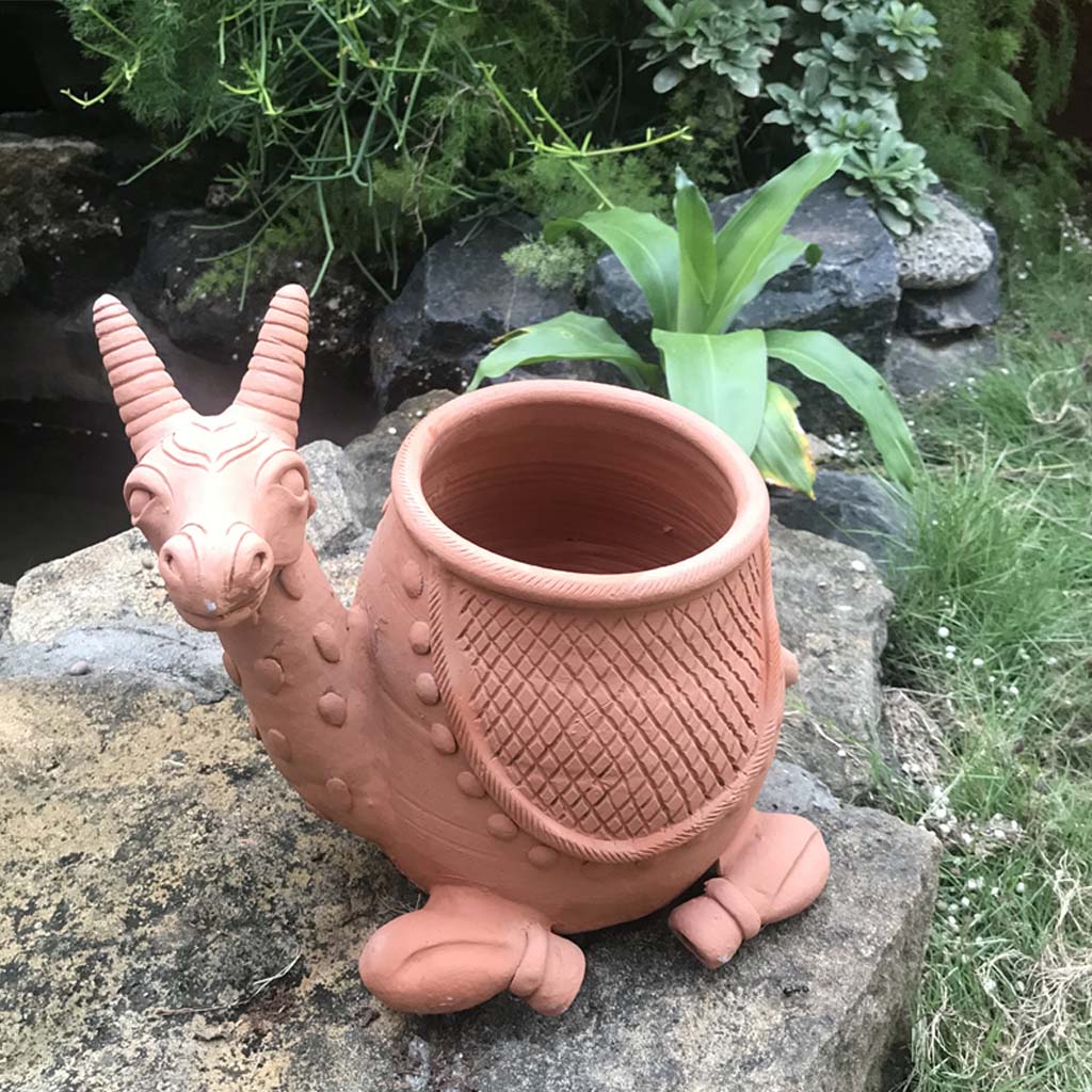 clay pots for plants india Buy Deer Terracotta Planter for Home & Garden Decor