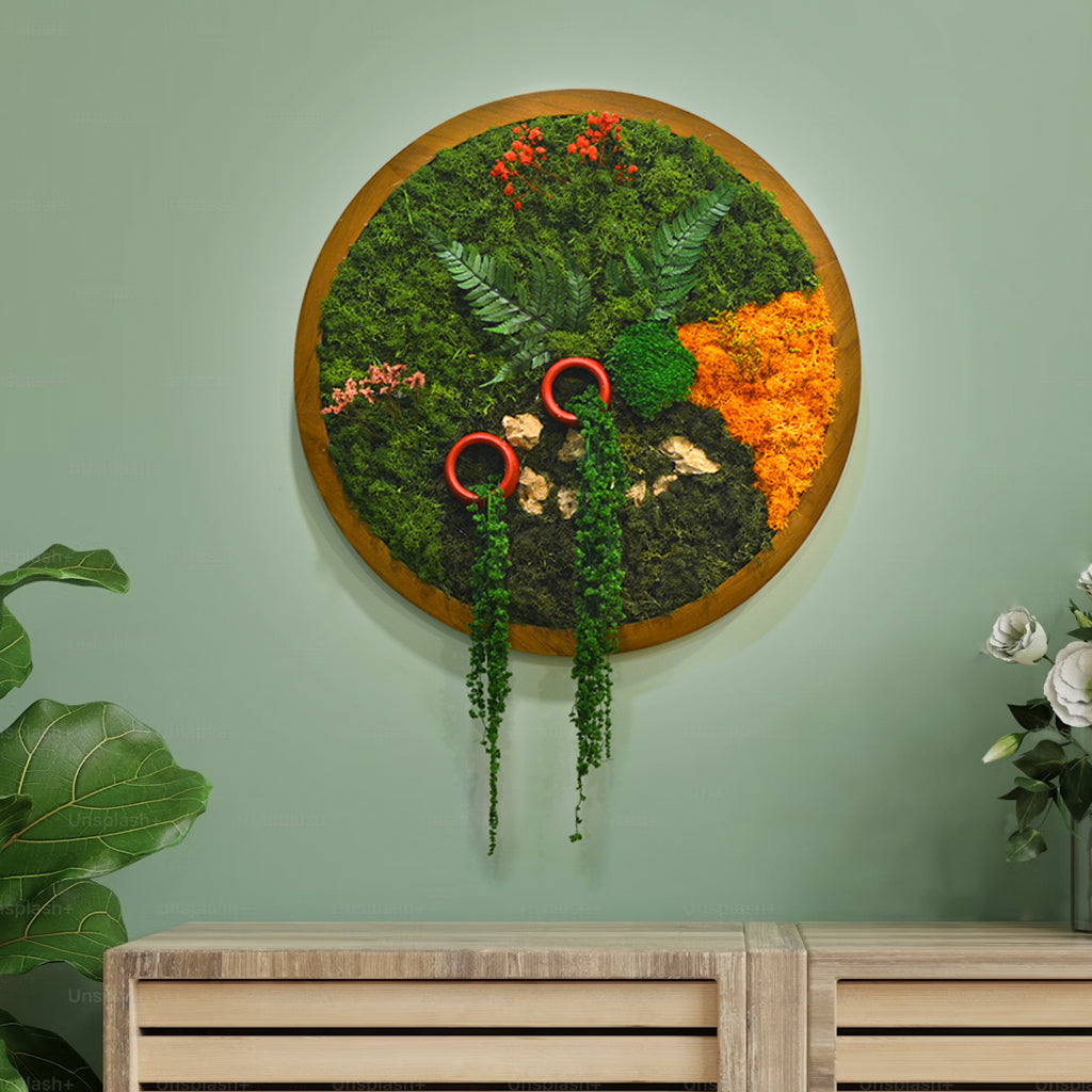 Earth & Ember Preserved Moss Frame with Light Wood