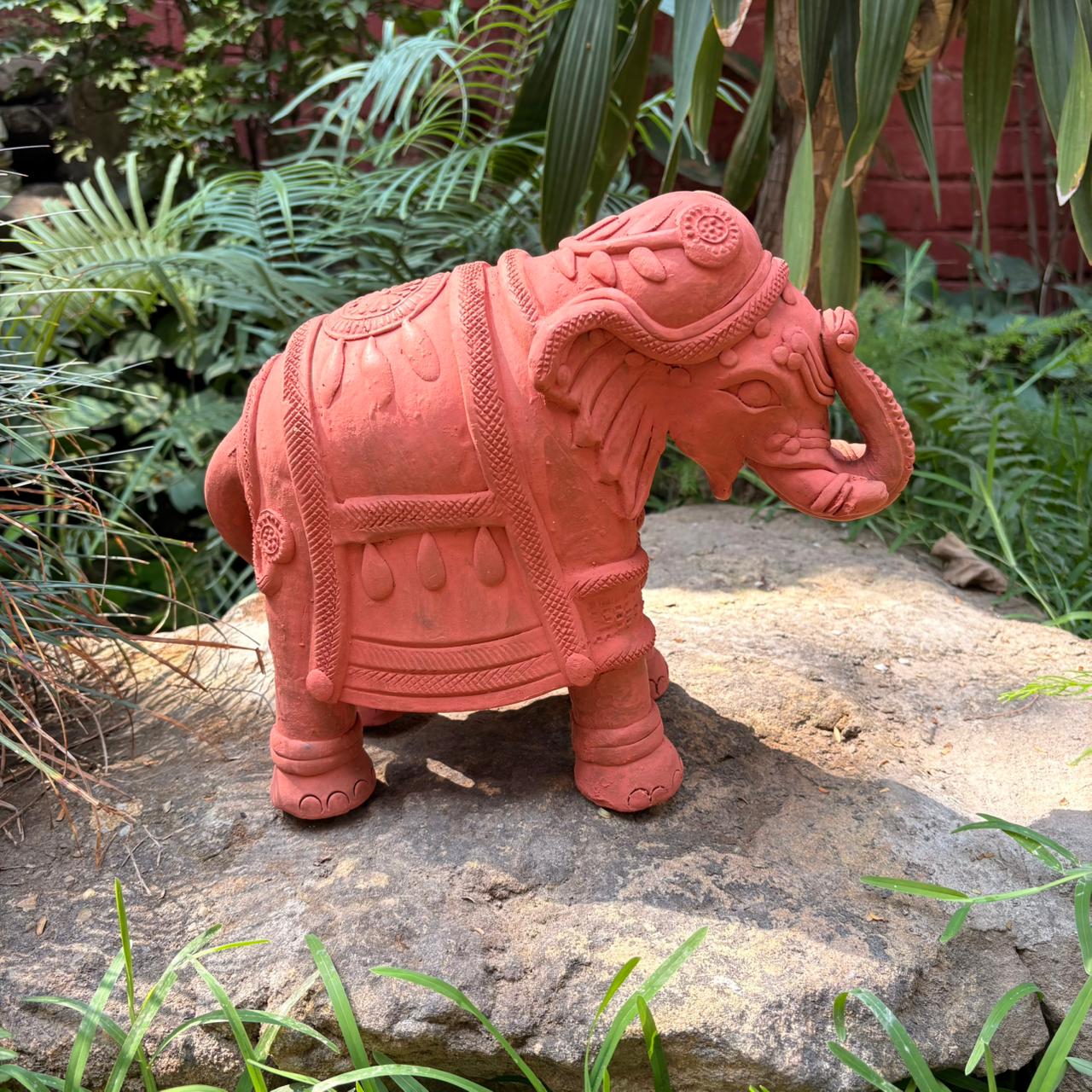 Decorative Terracotta Elephant Decor  side - myBageecha 