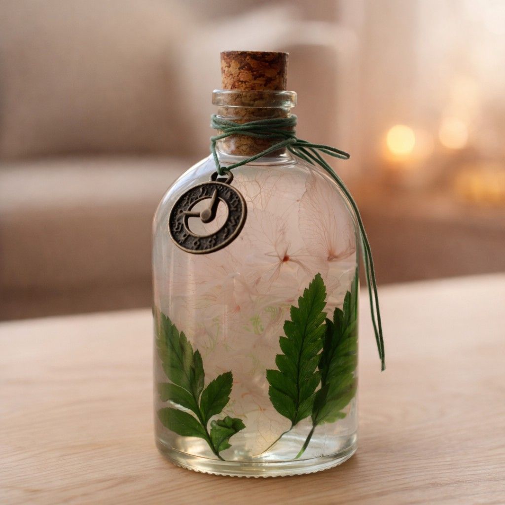 Close-up of Eternal Flora Preserved Flower Tabletop by myBageecha – preserved botanical blend in glass bottle.