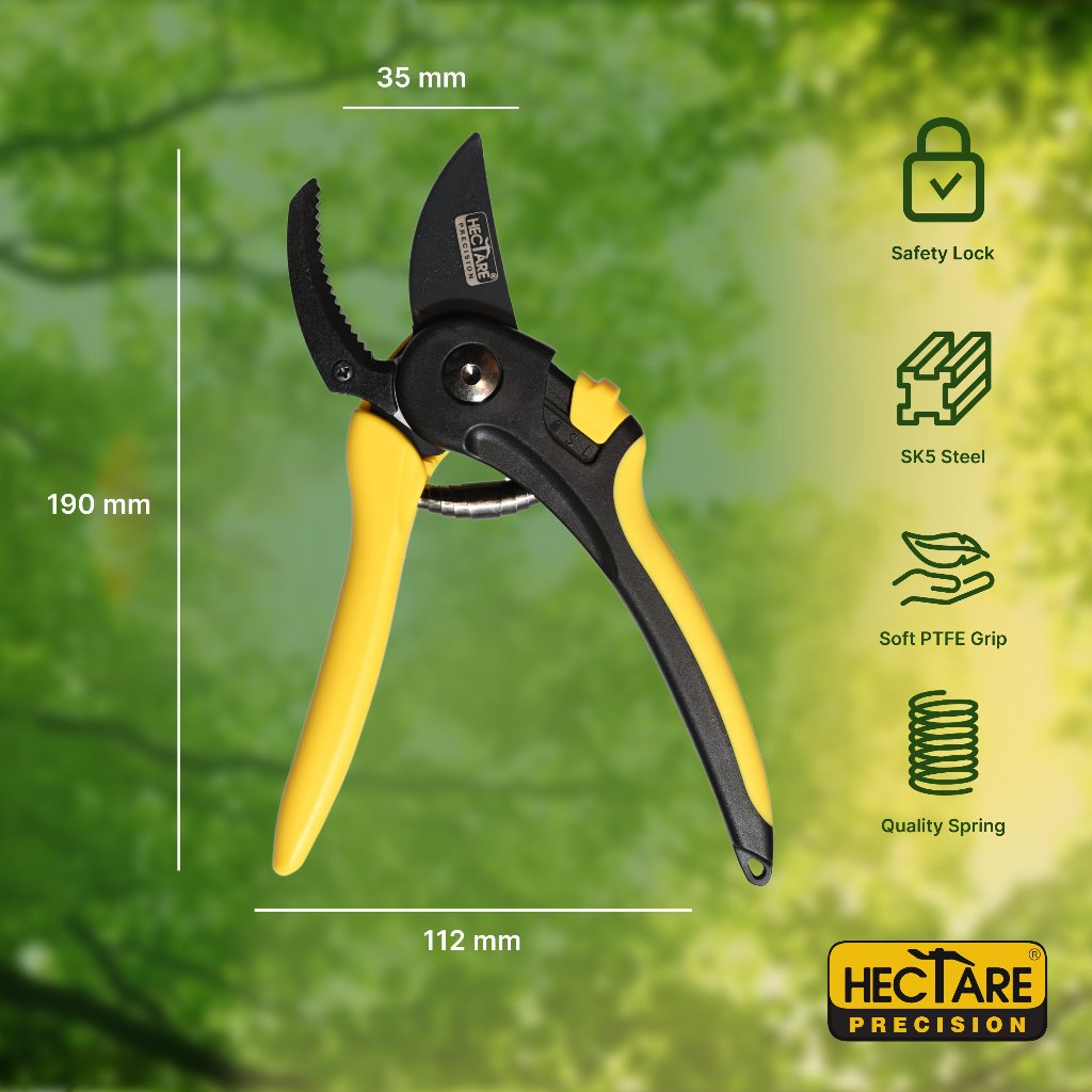 Hectare Precision Garden Pruning Secateur| Anvil Pruner | Plant Cutter for Home Garden | Ideal Cutting Capacity Upto 20 mm