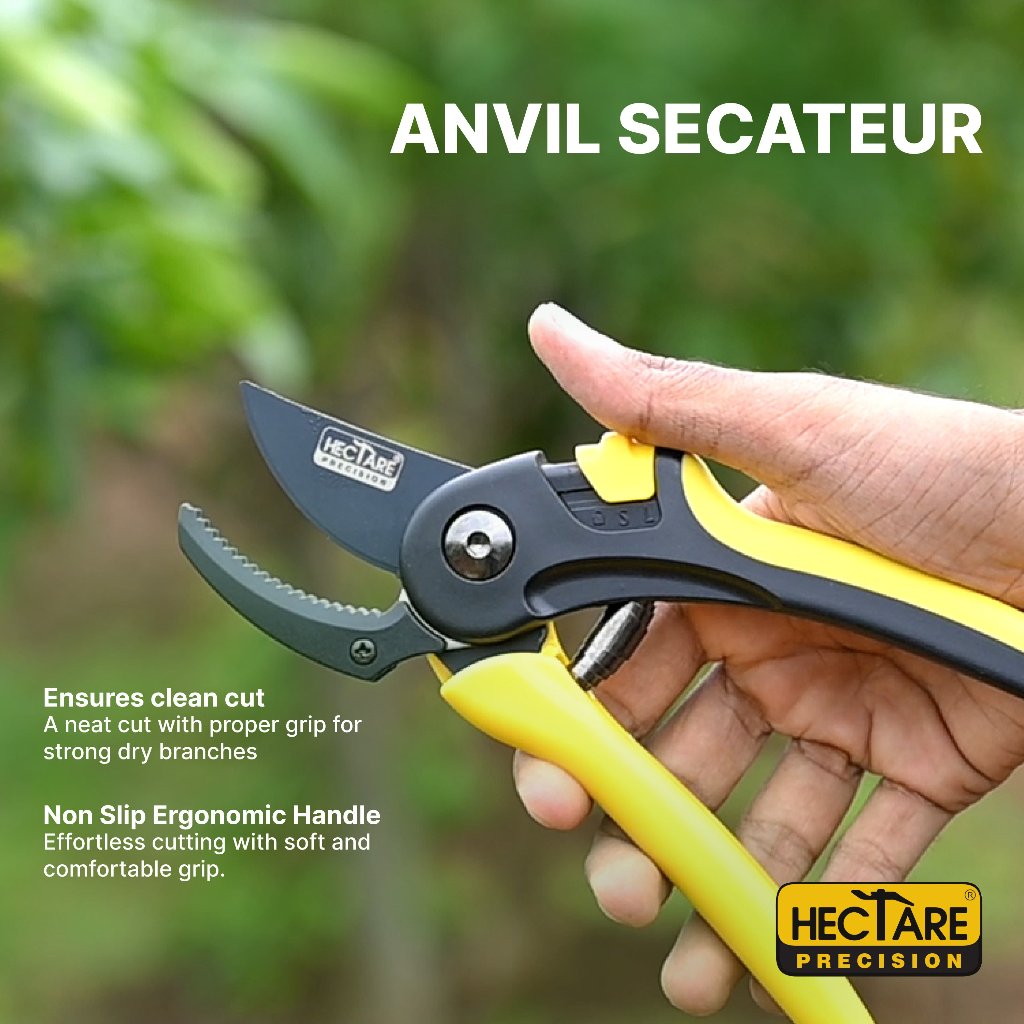 Hectare Precision Garden Pruning Secateur| Anvil Pruner | Plant Cutter for Home Garden | Ideal Cutting Capacity Upto 20 mm