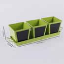 Set of 3 Metal With Chalk Board Planter