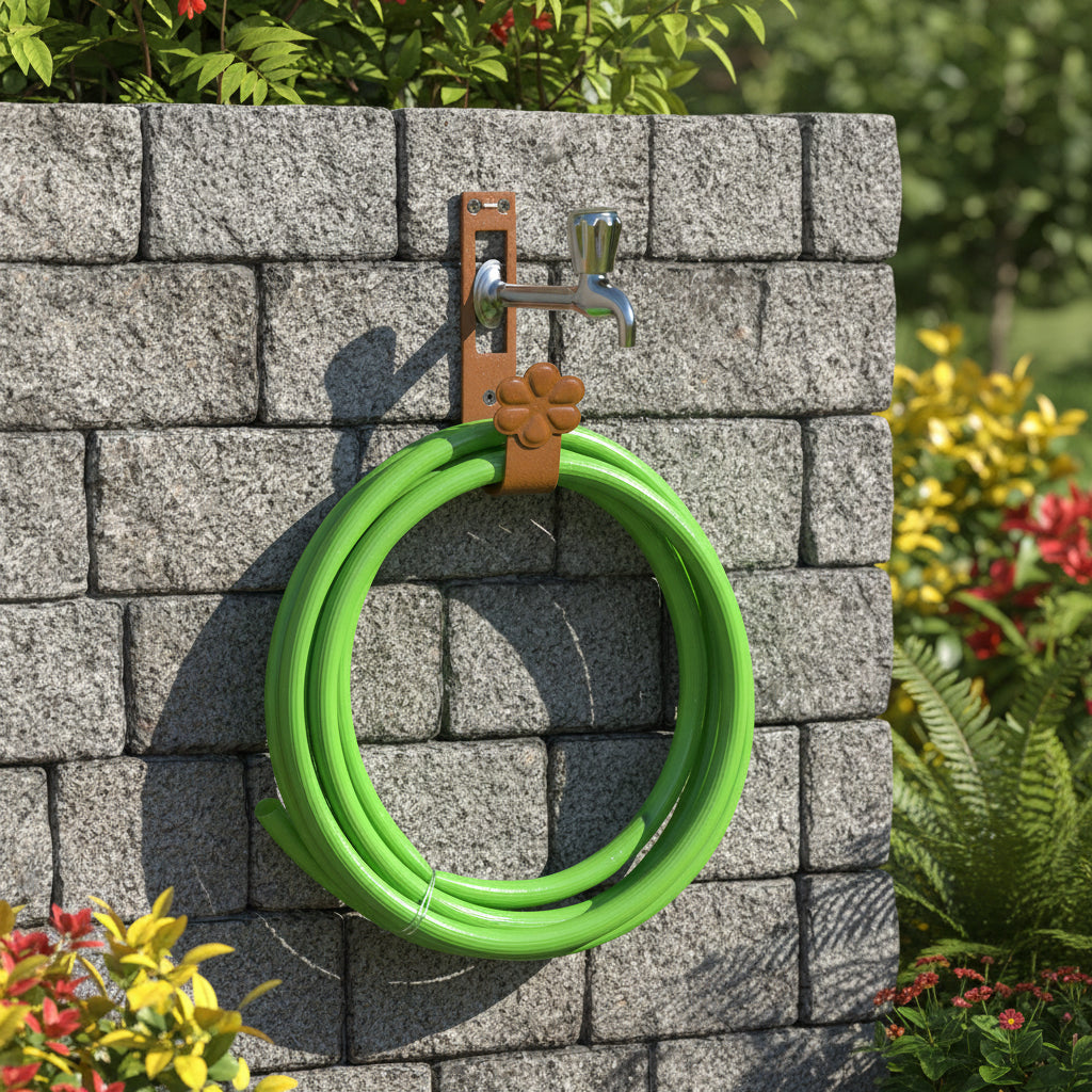 Home Garden Hose Pipe Hanger Holder on garden wall
