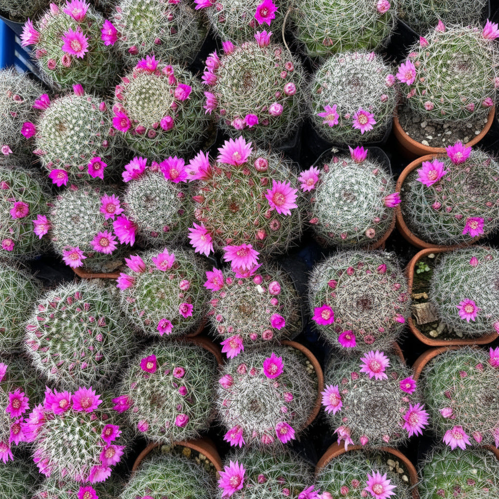 Cluster of Mammillaria Zeilmanniana Rose Pincushion