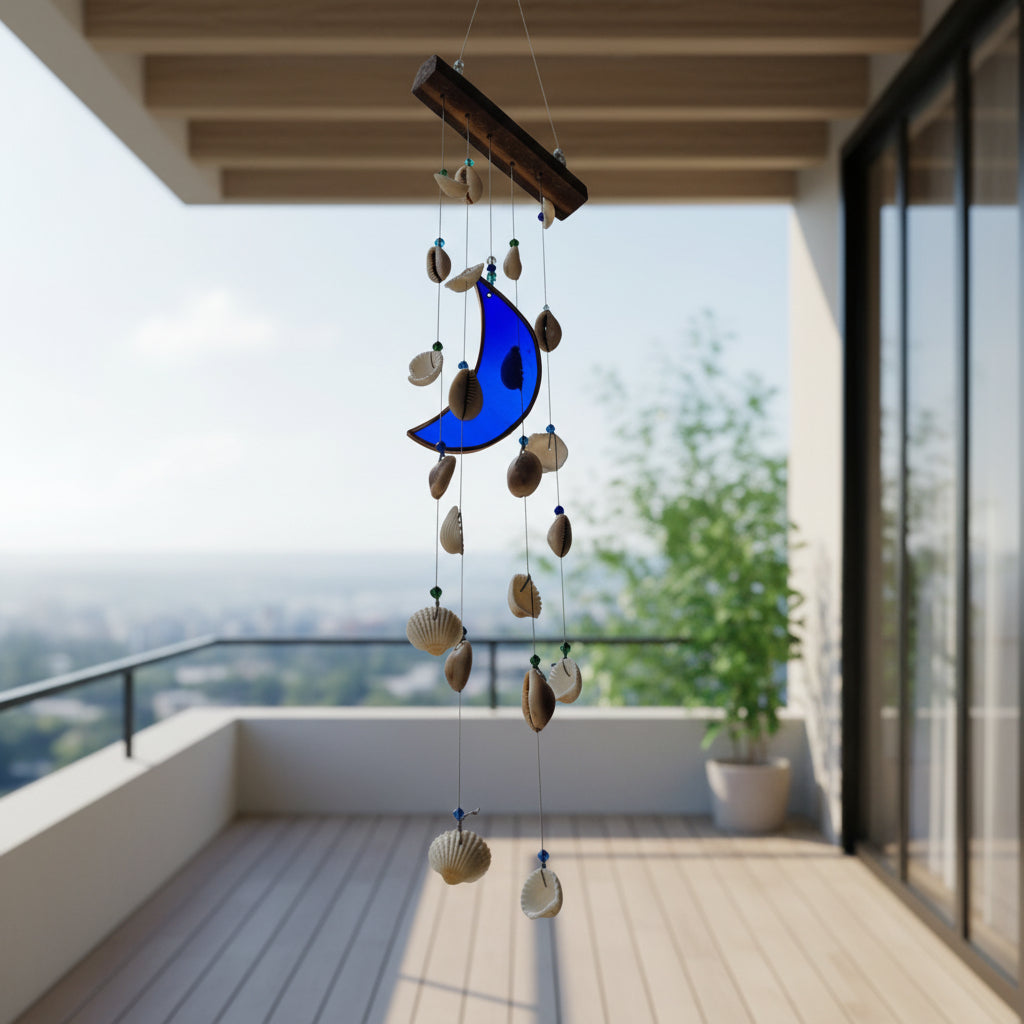 Moon Shell Stained Glass Windchime - myBageecha
