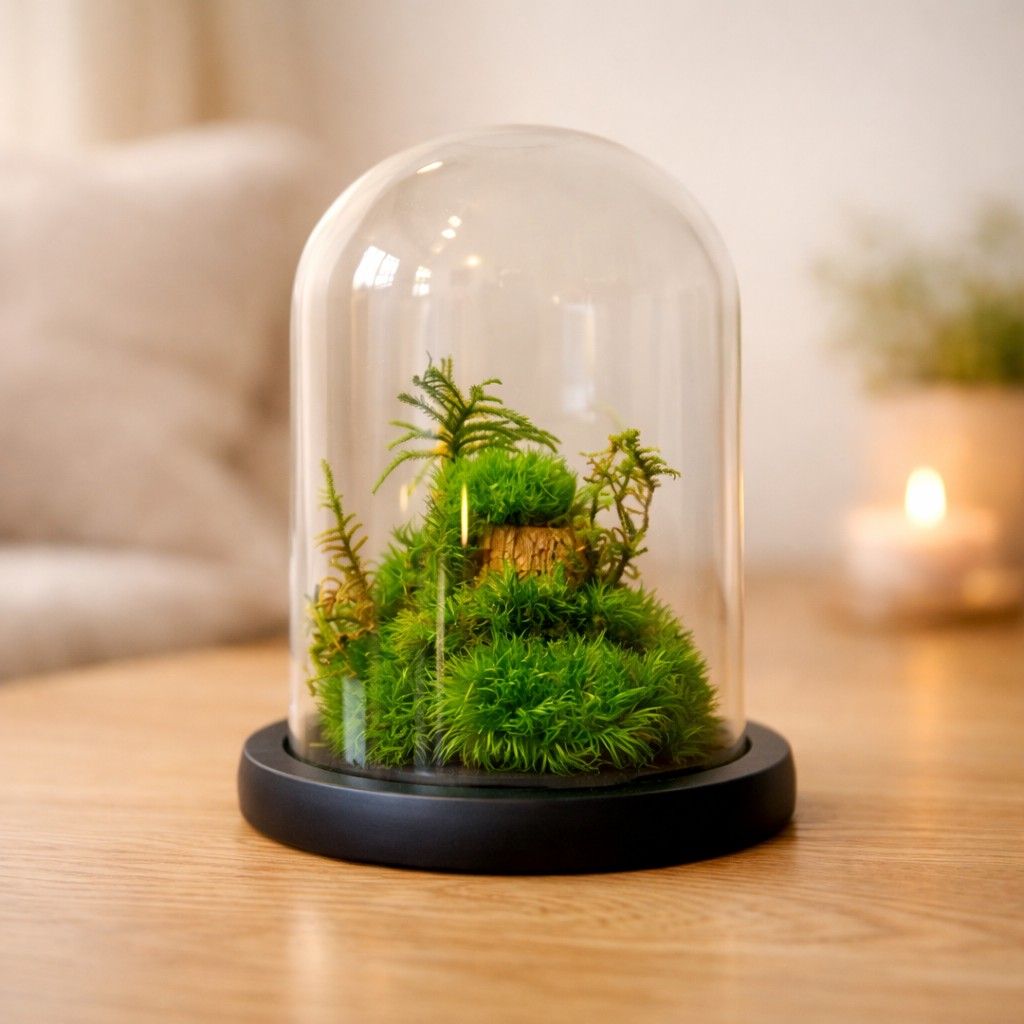 Mossy Mountain Preserved Flower Tabletop Gift Box by myBageecha – earthy preserved décor set.