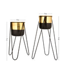 Set of Two Dual Tone Metal Planter Stand
