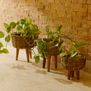 Set of Three Jute Basket Planters