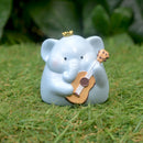 Miniature Plump Elephant Playing Guitar Decor