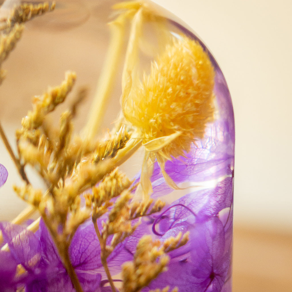 Precious Purple Preserved Flower Tabletop