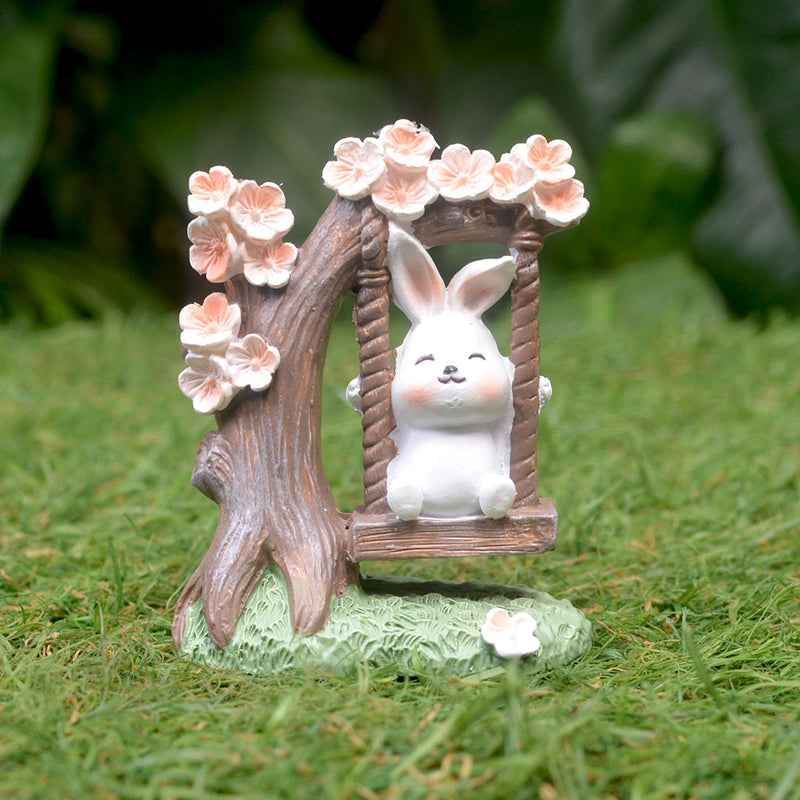 Miniature Rabbit on Swing Decor