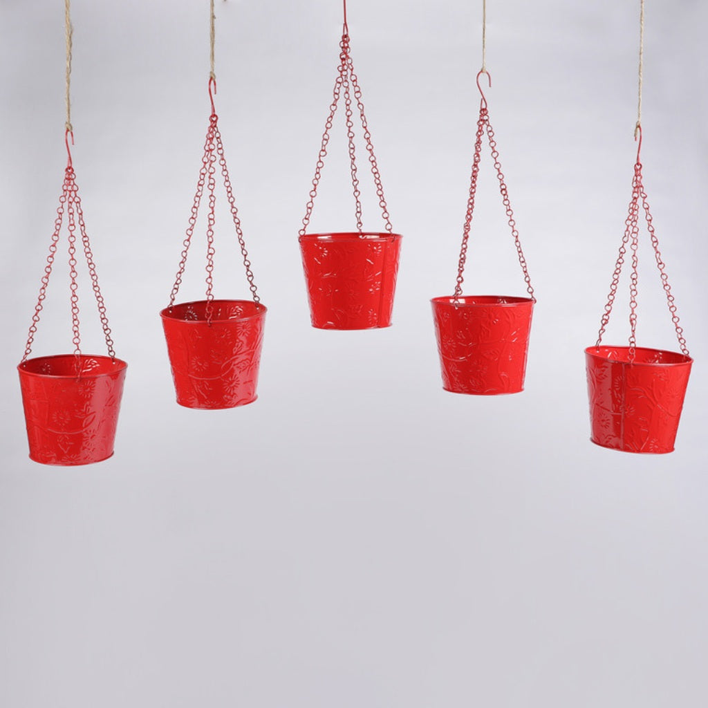 Set of Five Metal Hanging Bucket - myBageecha