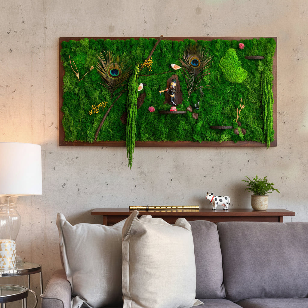 Govardhan Parvat preserved moss frame – front view