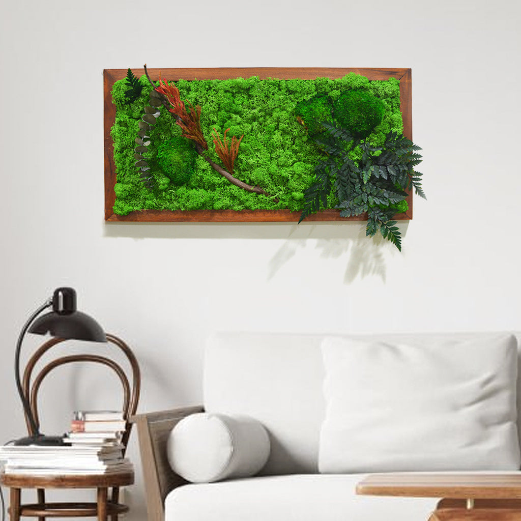 The Untamed Backwoods Preserved Moss Frame with Dark Wood