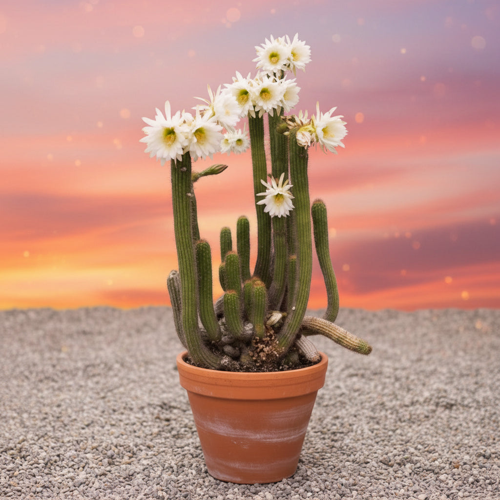 Trichocereus Spachianus Cactus Plant in Bloom