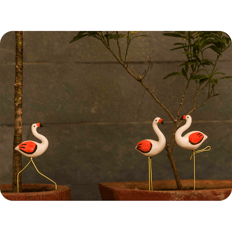 Plant Poker Flamingo - Garden Stick (Set of 3)