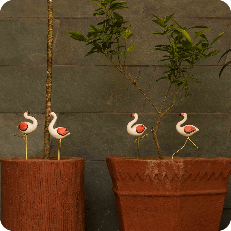 Plant Poker Flamingo - Garden Stick (Set of 3)