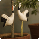 Plant Poker Sarus Crane - Garden Stick (Pair)