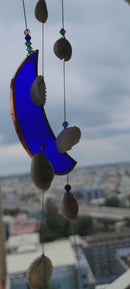 Moon Shell Stained Glass Windchime