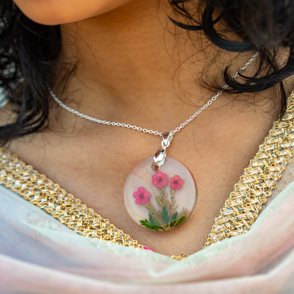 Spring Tree Real Dried Flower Necklace / Set