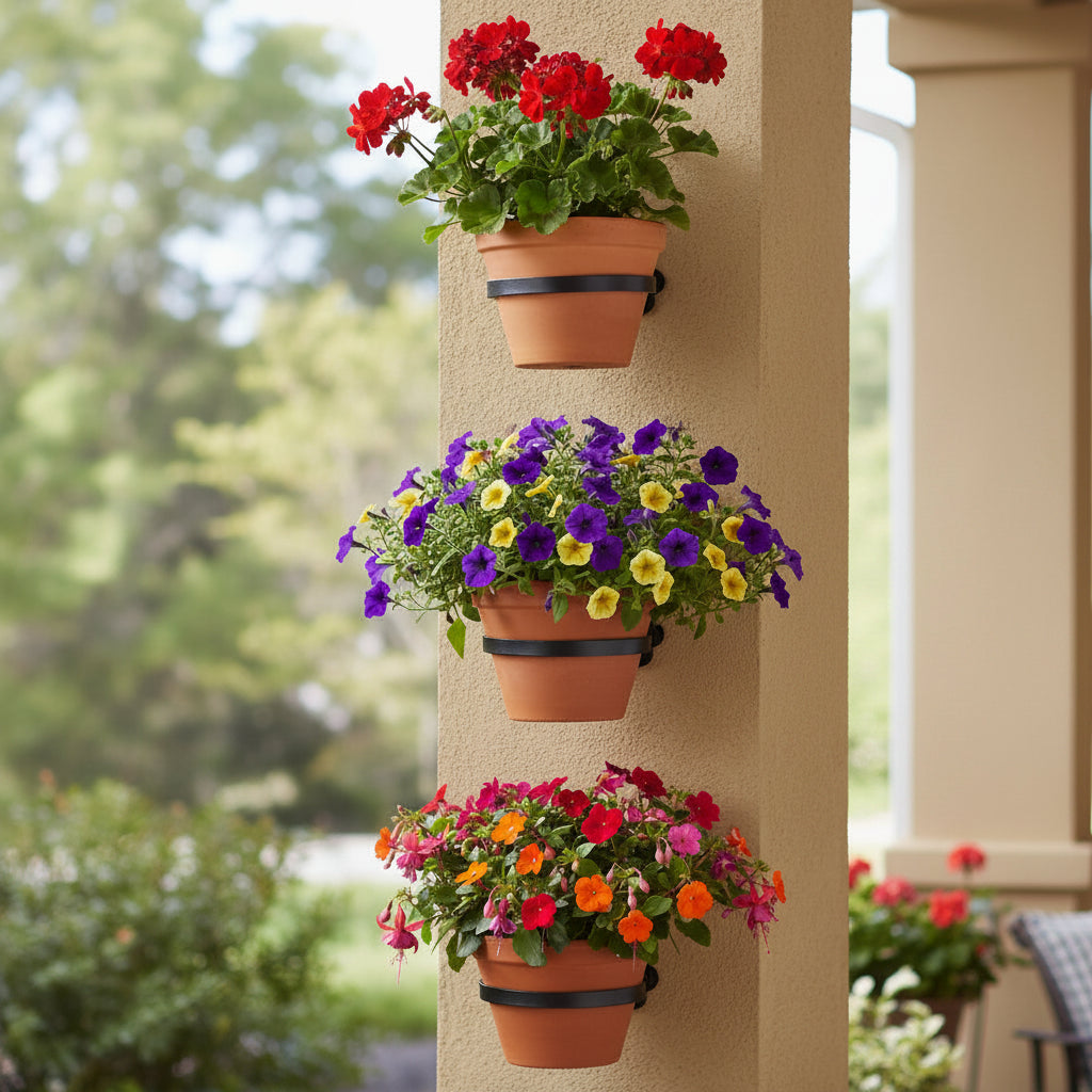 Set of 2 Wall Mounted Plant Holder with Pot