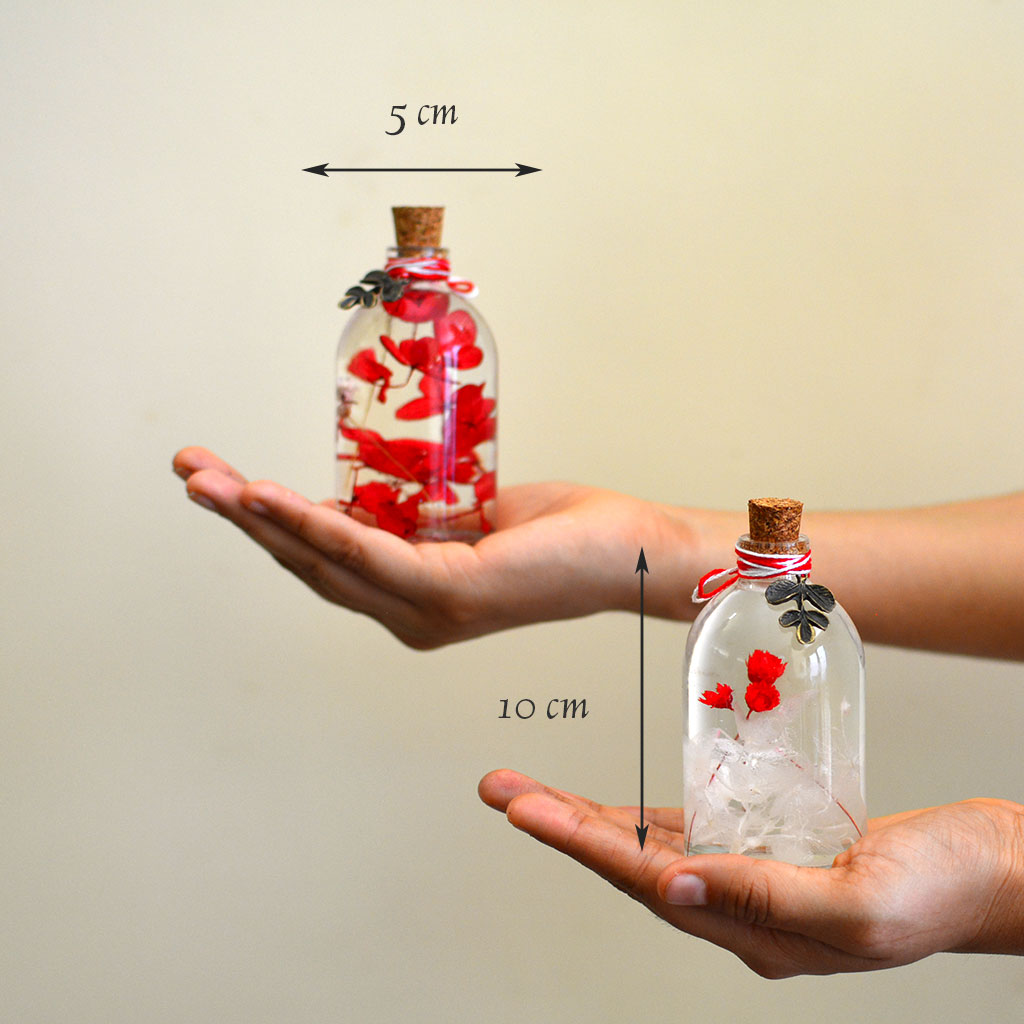 Crimson Yin Yang (Set of 2) Preserved Flower Tabletop