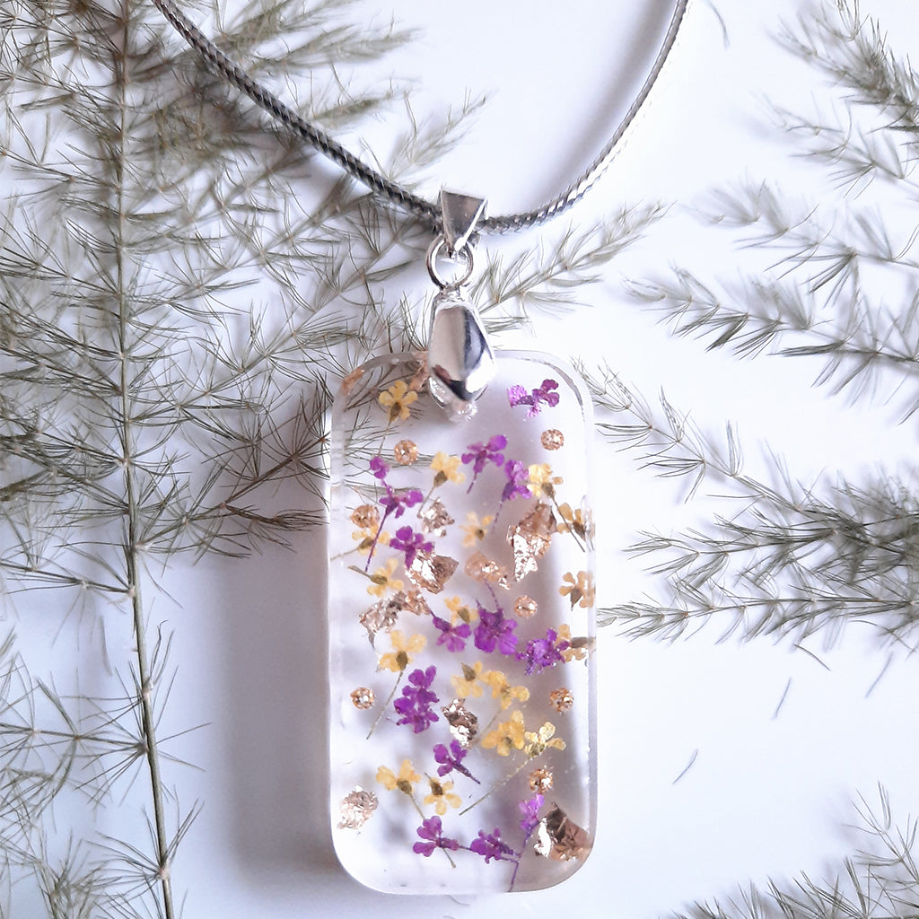 Floral Galaxy Real Dried Flower Necklace - myBageecha