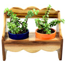 Quaint Wooden Bench 2 Pot Planter Garden Essentials myBageecha - myBageecha