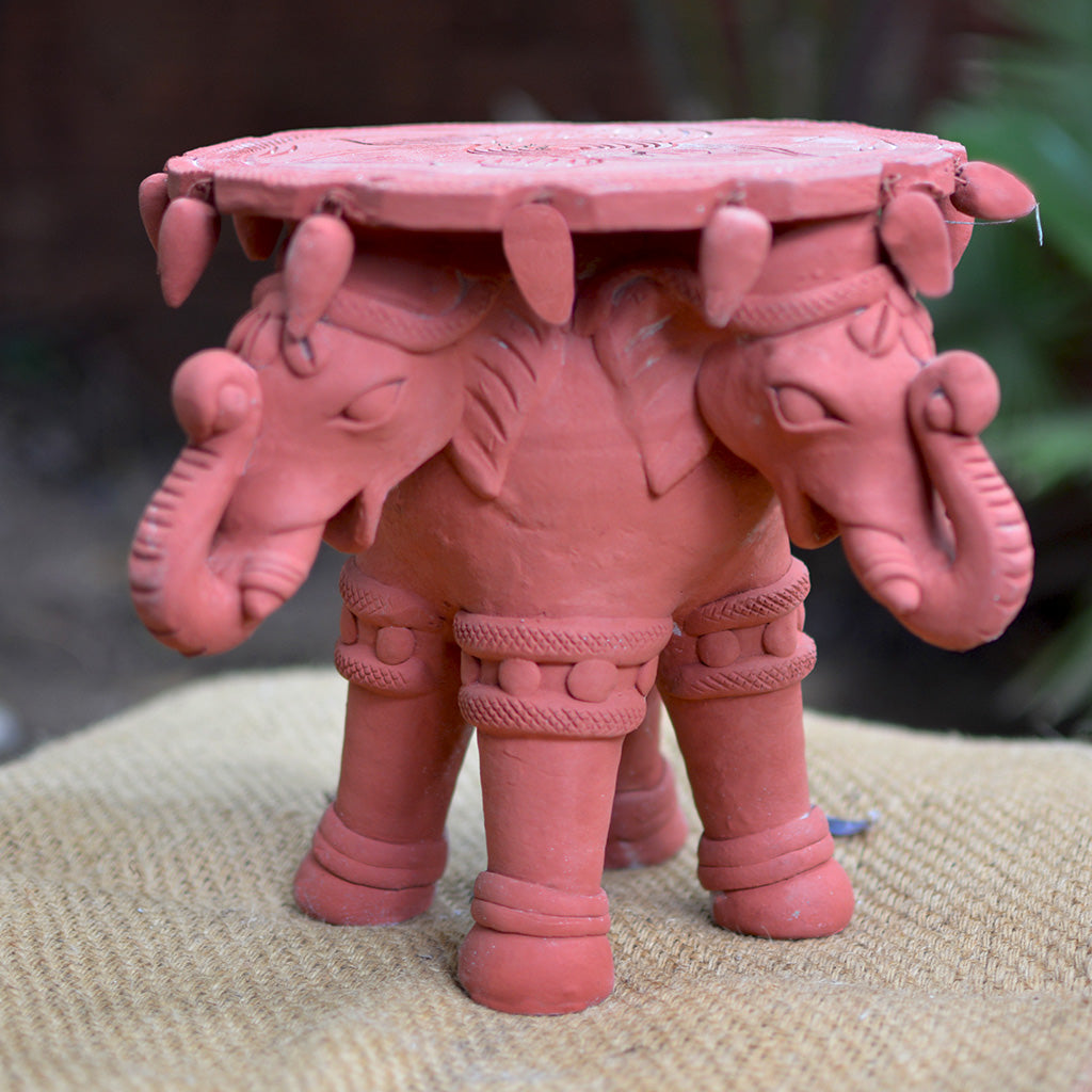 Four Headed Elephant Terracotta Stand - myBageecha