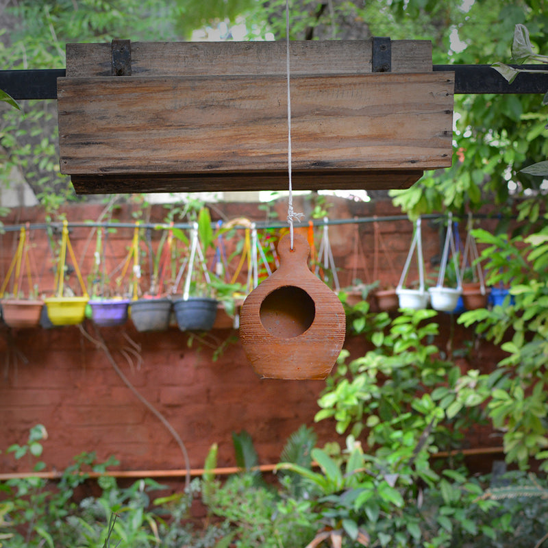 Ancient Terracotta Birdhouse Pot
