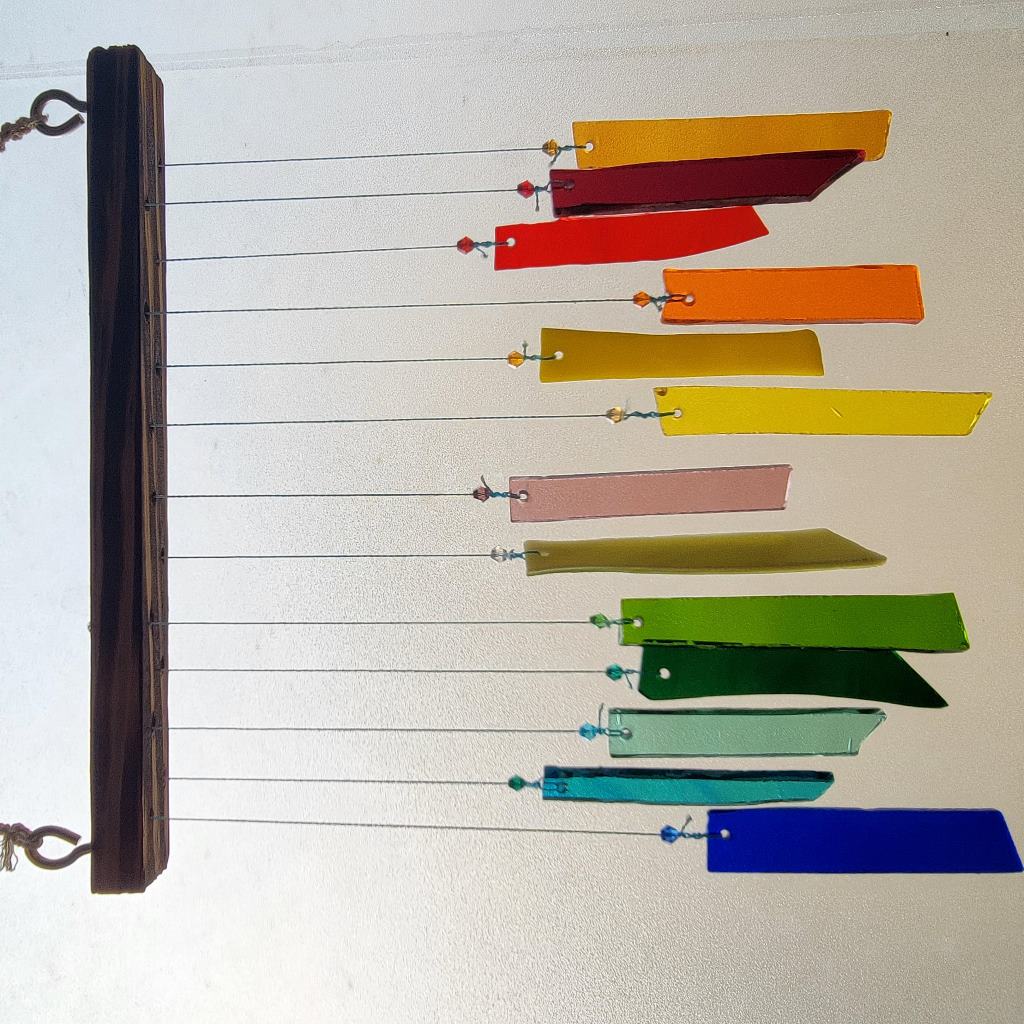 Suncatcher Rainbow Strip Stained Glass Windchime - myBageecha