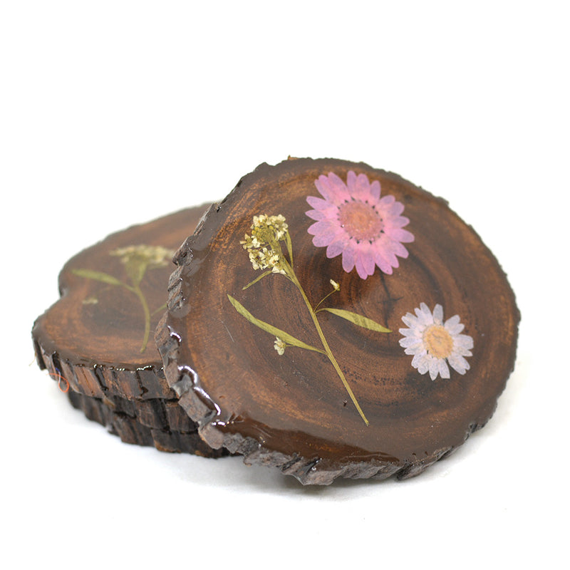 Craggy Coral Dried Flower Coaster