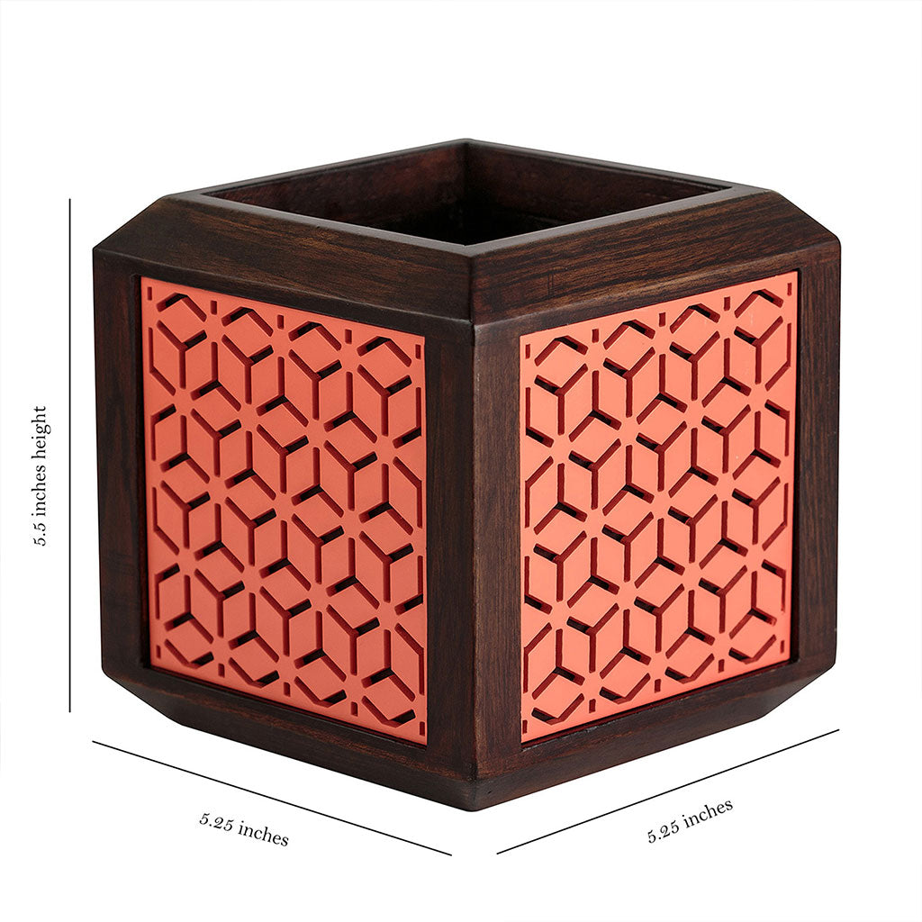 QUBO Boxy Handmade Wooden Indoor Planter Pot - myBageecha
