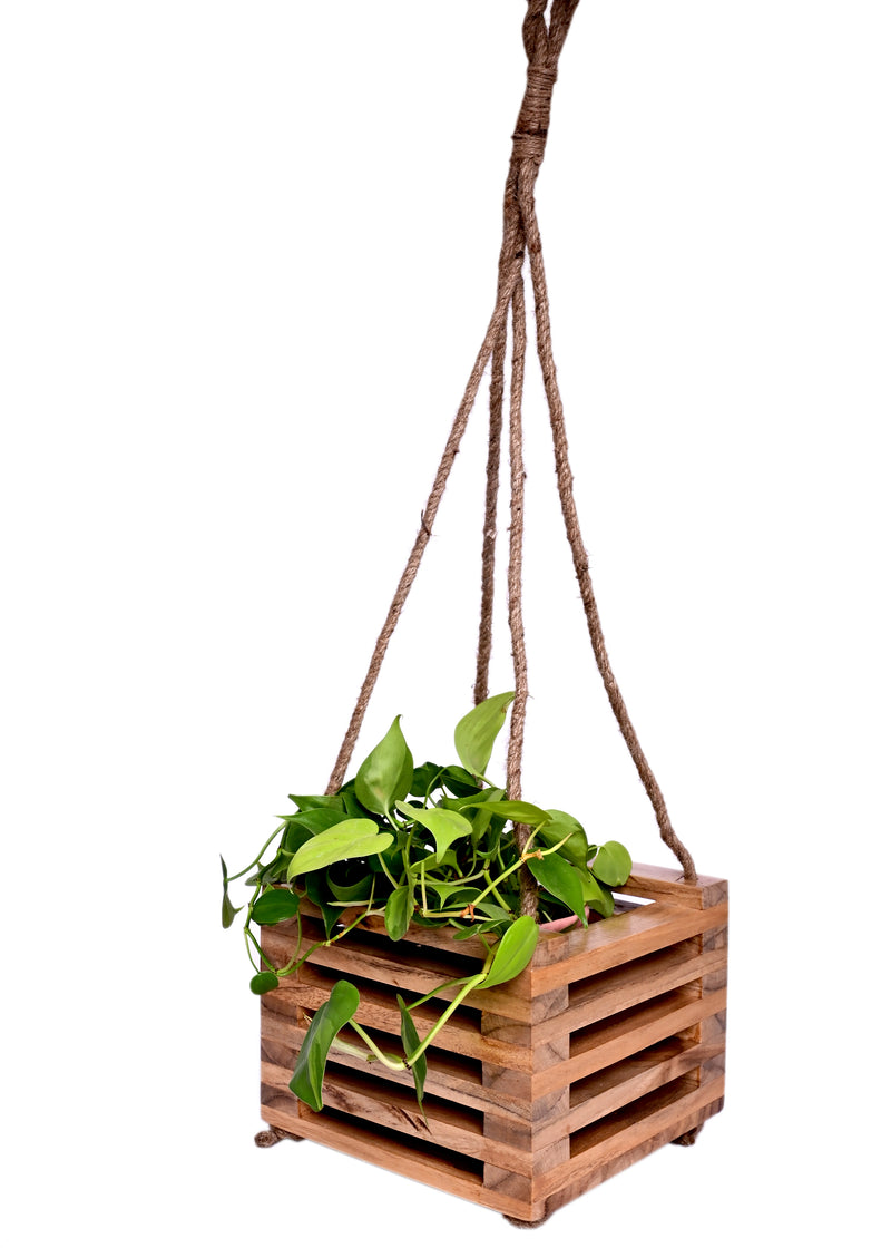 Solid Wood Hanging Wooden Planter