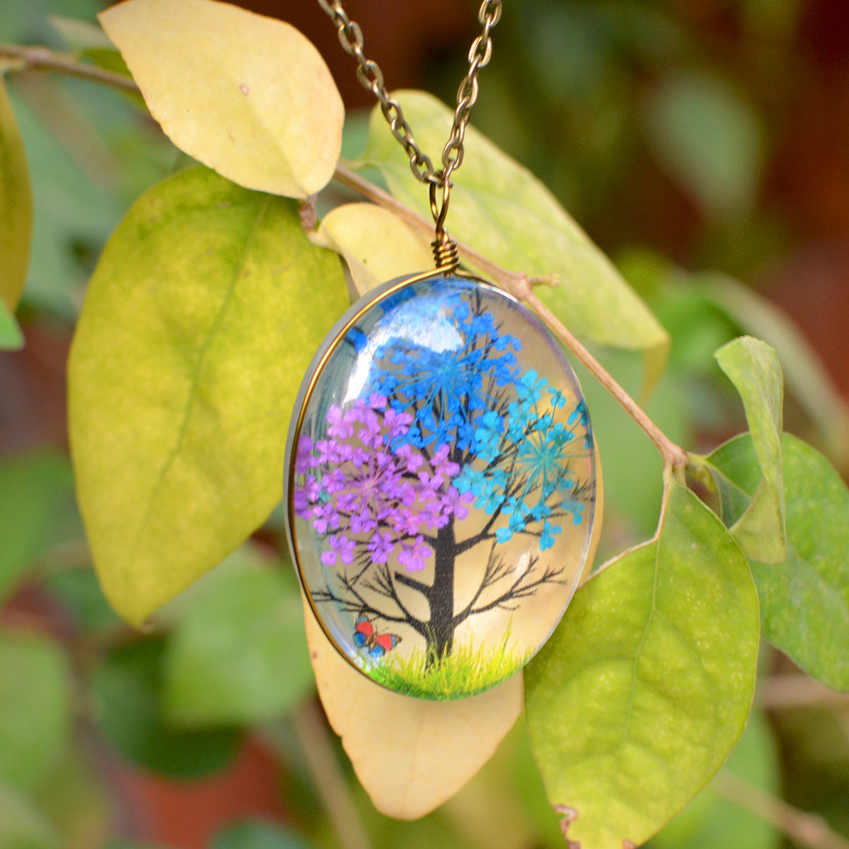 Eternal Spring Real Dried Flower Necklace – Timeless Bloom