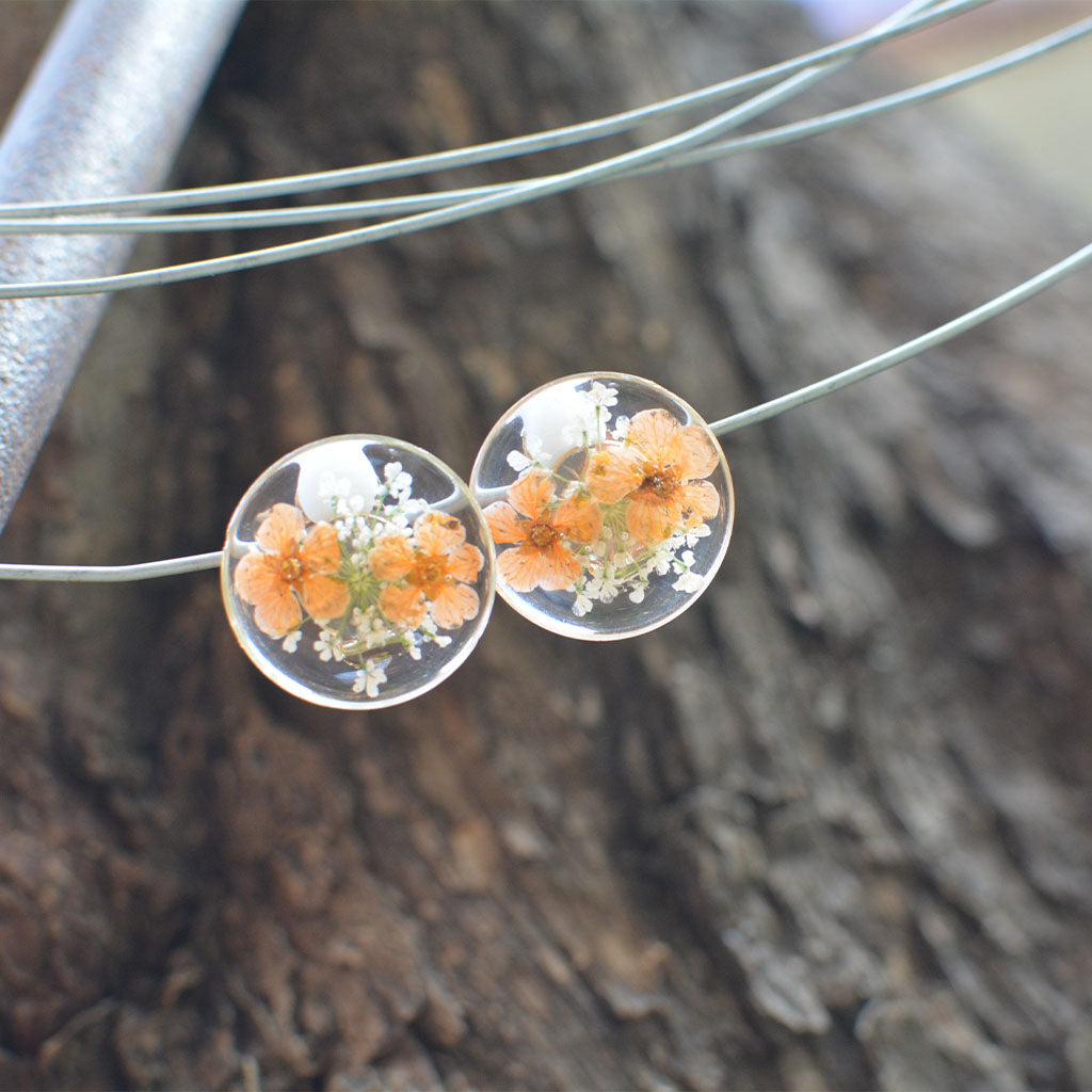 Fire Blossoms Real Dried Flower Earrings - myBageecha