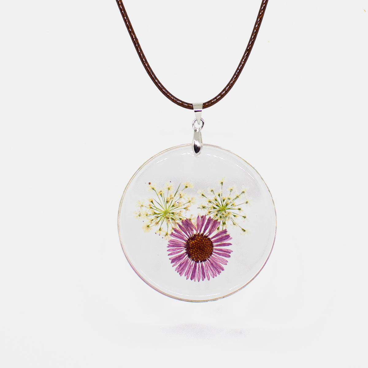 Floundering Magenta Real Dried Flower Necklace - myBageecha