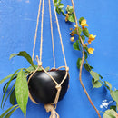 Galaxial Black Hanging Metal Pot with Rope