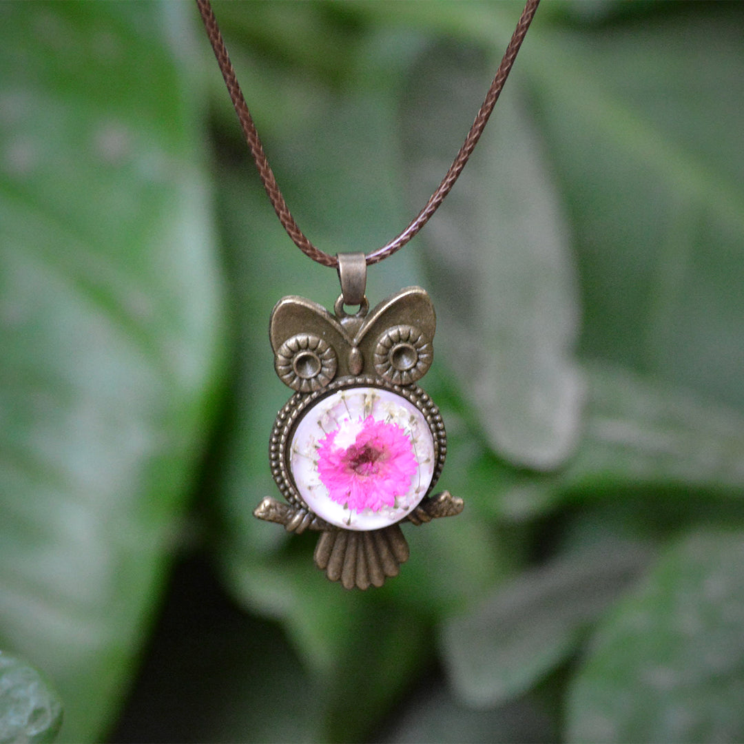 Giggle and Hoot Real Dried Flower Necklace - myBageecha