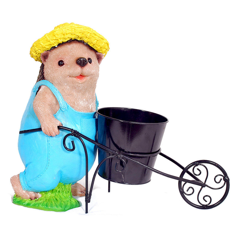 Hedgehog Pushing Cart Planter Garden Essentials myBageecha - myBageecha