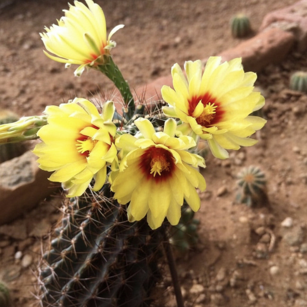 Hemocactus Setispinus Miniature Barrel Cactus Plant in bloom- myBageecha