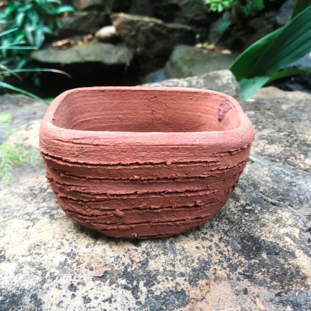 Set of 4 Rectangle Bonsai Terracotta Pots - myBageecha