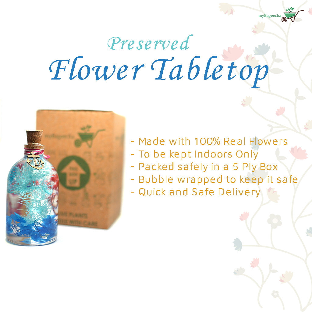 Indigo Florescence Preserved Flower Tabletop - myBageecha