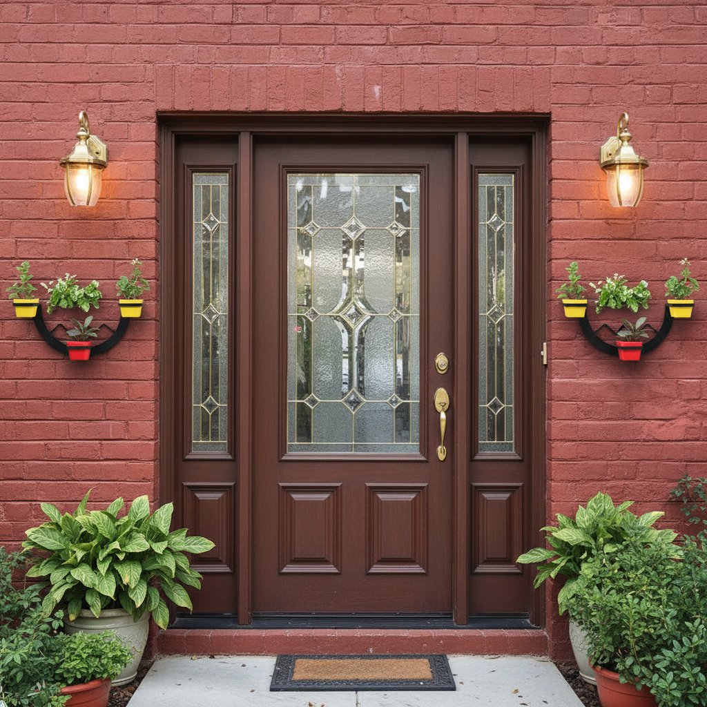 Metal Cresecent Moon Wall Planter on entrance wall- myBageecha