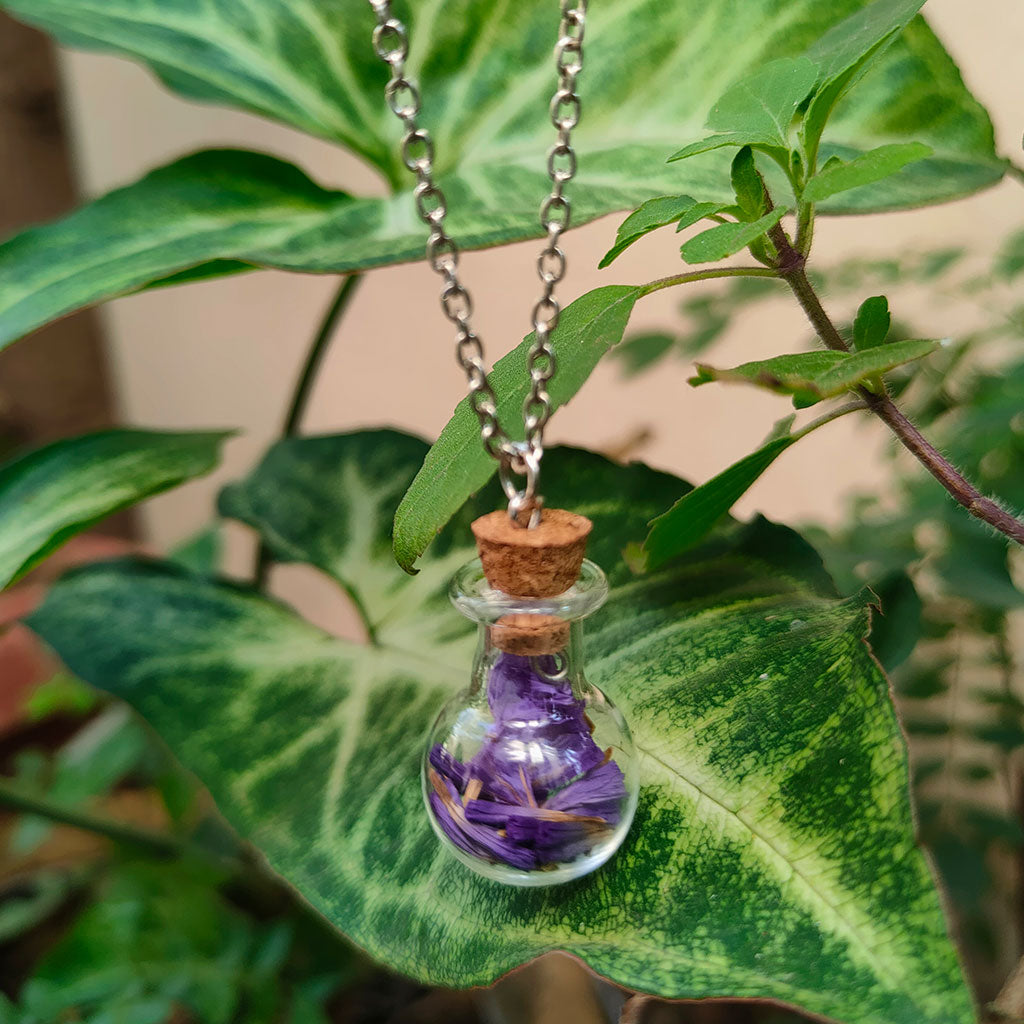 Violet witch potion bottle necklace with pentacle by WhiteUnicornCrafts on  DeviantArt